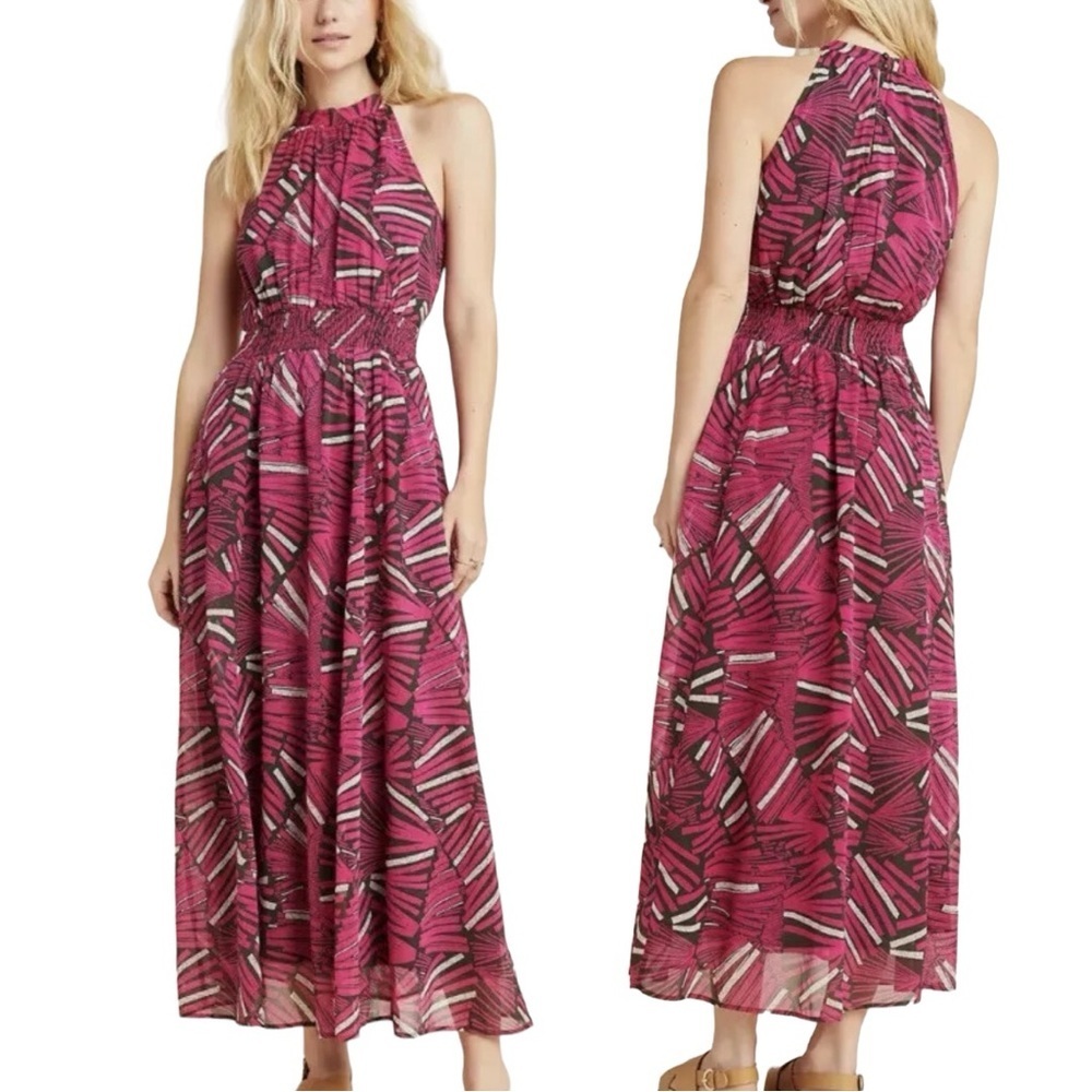 Maeve Fuchsia Pink Halter Maxi Dress